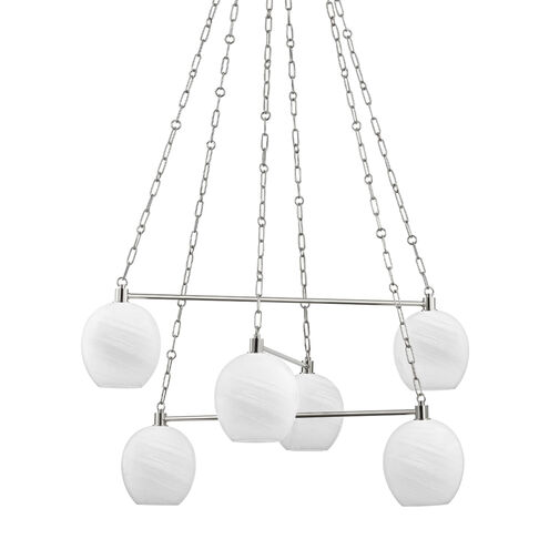 Asbury Park 6 Light 38 inch Polished Nickel Chandelier Ceiling Light