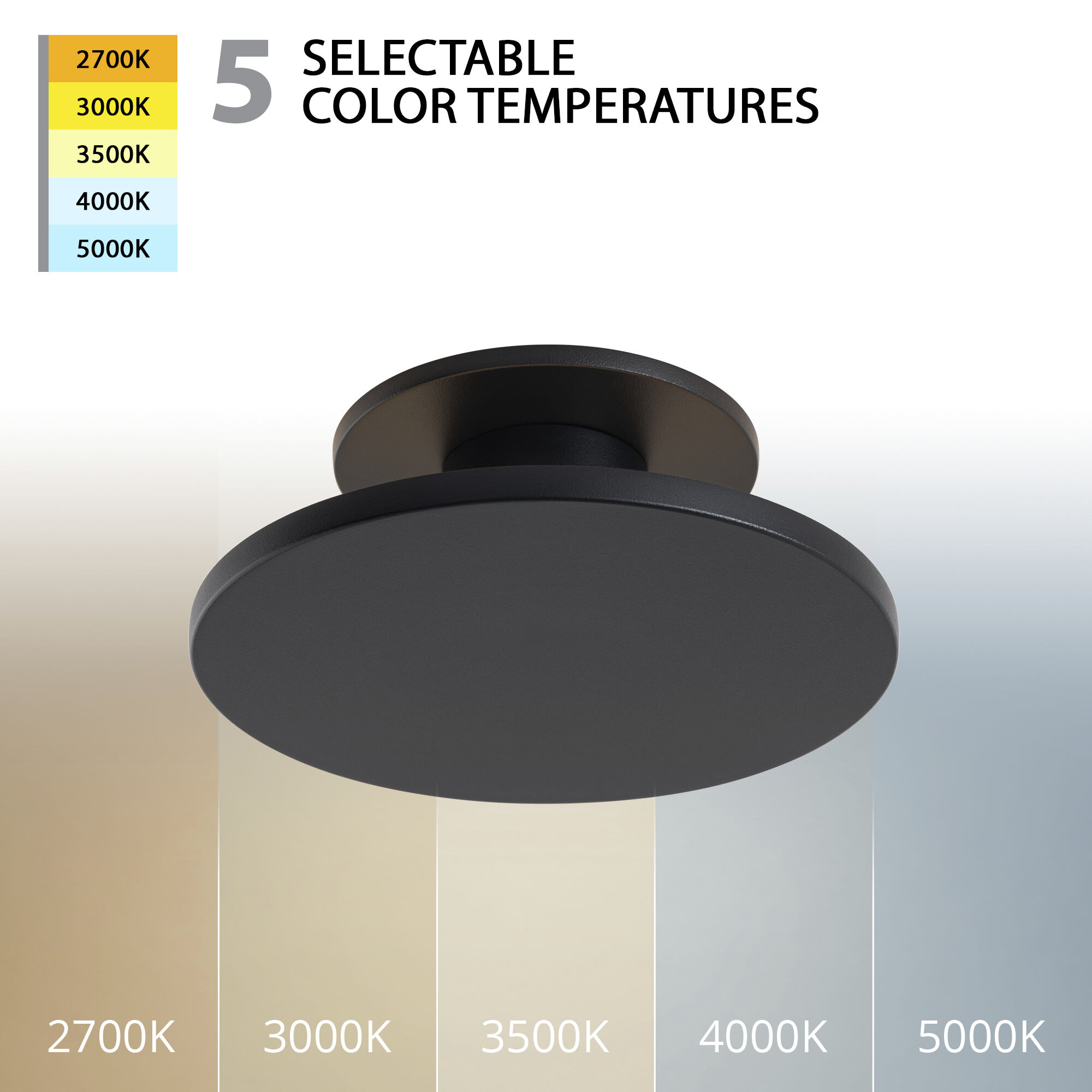 Twist-N-Lite LED 8 inch Black Semi-Flush Mount Ceiling Light, WAC Limited