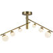 Cypress LED 7.38 inch Brushed Gold/Opal Glass Semi-Flush Mount Ceiling Light