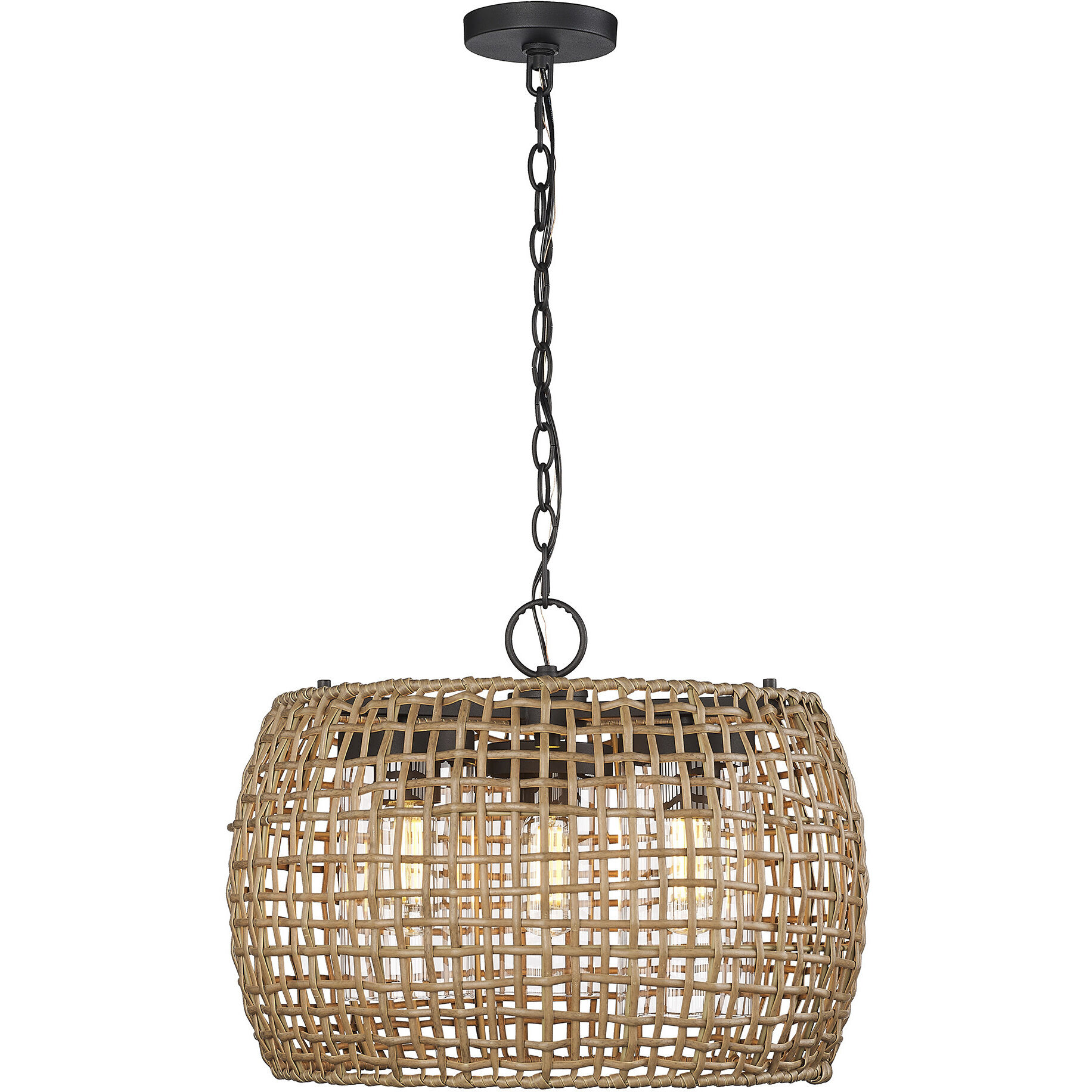 Piper 3 Light 19.13 inch Natural Black Outdoor Pendant