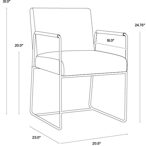 Balford Arena Navy Dining Armchair