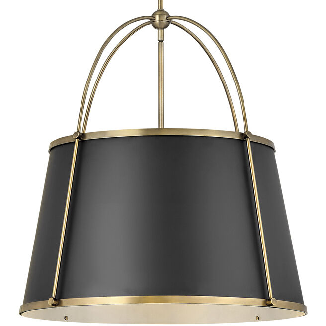 Clarke 4 Light 24.5 inch Warm Brass with Black Indoor Chandelier Ceiling Light