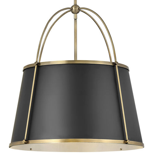 Clarke 4 Light 24.5 inch Warm Brass with Black Indoor Chandelier Ceiling Light