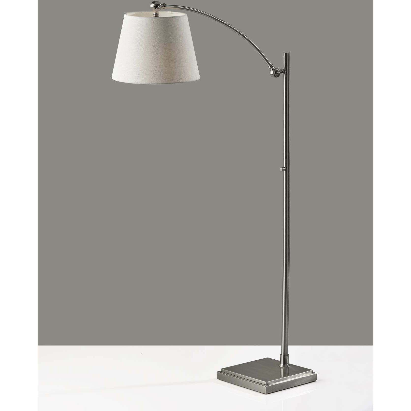 York 56 inch 100 watt Brushed Steel Floor Lamp Portable Light