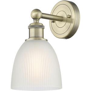 Castile 1 Light 6 inch Antique Brass and White Sconce Wall Light