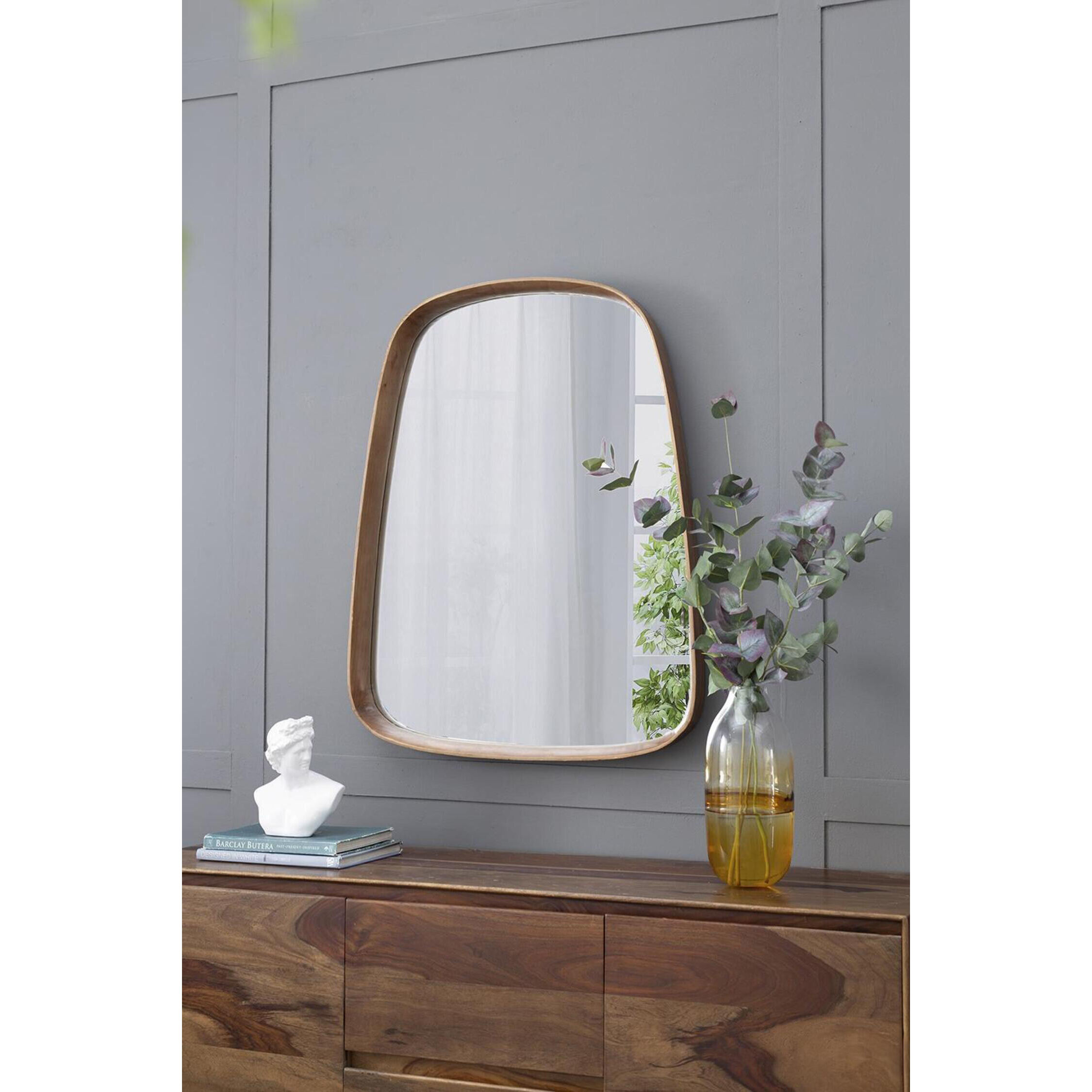 Wayne 37.4 X 27 inch Brown Wall Mirror