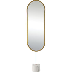 Taio 70 X 19 inch Antique Brass and White Floor Mirror