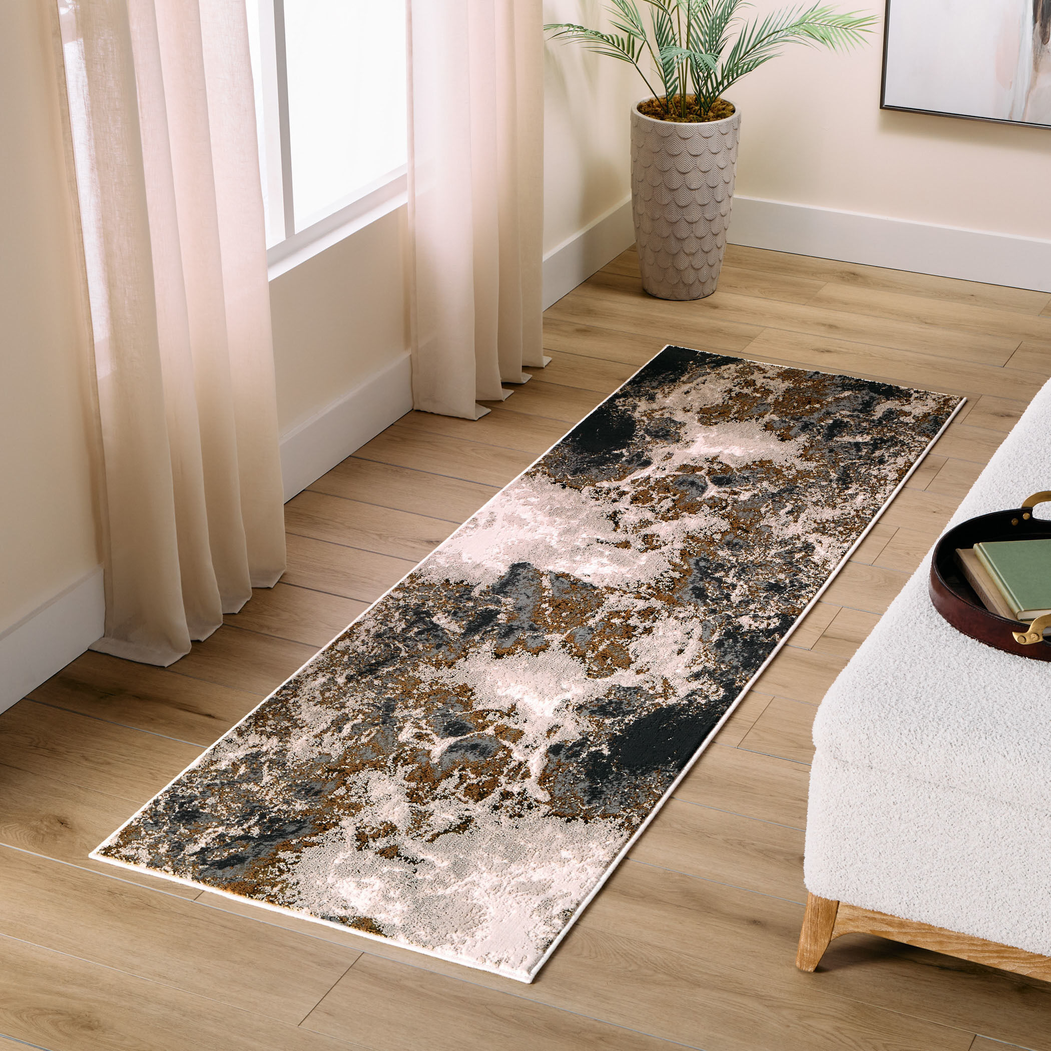 Artema 94 X 32 inch Gold Rug in 2 x 8
