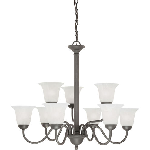 Riva 9 Light 32 inch Painted Bronze Chandelier Ceiling Light