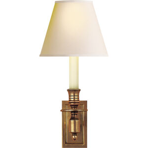 French Library3 1 Light 6 inch Hand-Rubbed Antique Brass Single Library Sconce Wall Light in Natural Paper