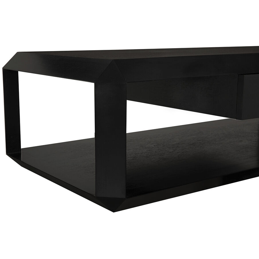 Obtuse 66 X 30 inch Hand Rubbed Black Coffee Table