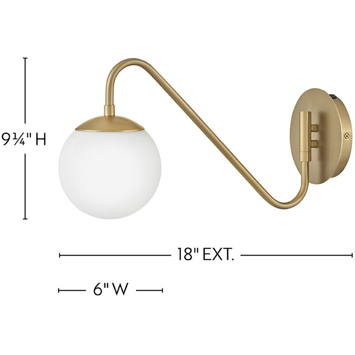 Dottie 1 Light 6 inch Lacquered Brass Sconce Wall Light