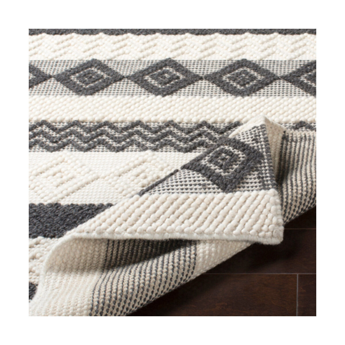 Hygge 60 X 36 inch Black Rug in 3 x 5, Rectangle