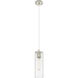 Downtown Urban Crown Point 1 Light 3.88 inch Polished Nickel Pendant Ceiling Light in Clear