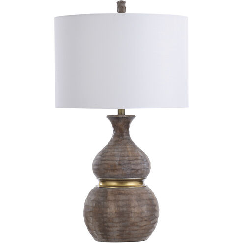 Logan 33 inch 150.00 watt Brown Lamp Body With Gold Metal Accent Table Lamp Portable Light