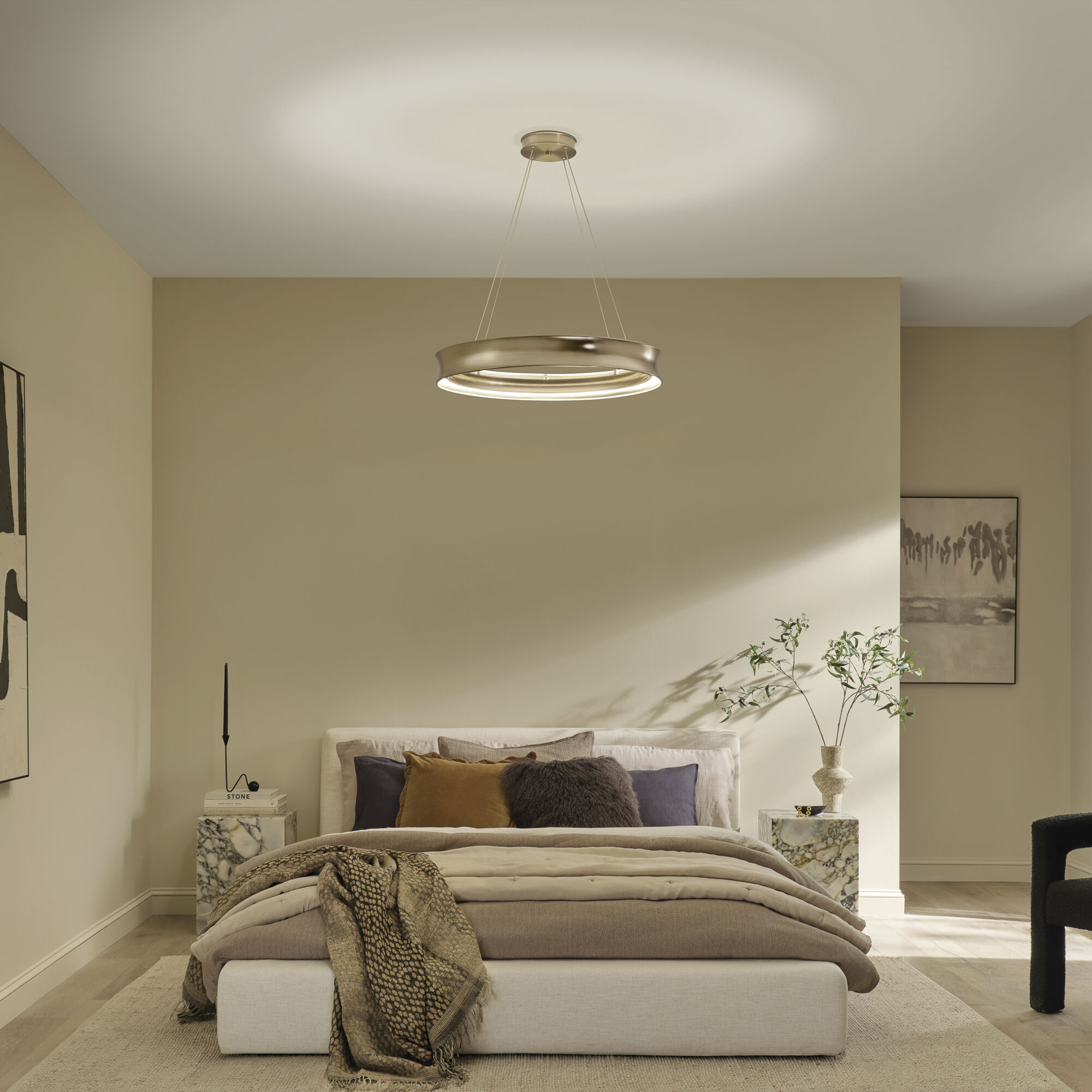 Larousse LED Champagne Bronze Chandelier Ceiling Light