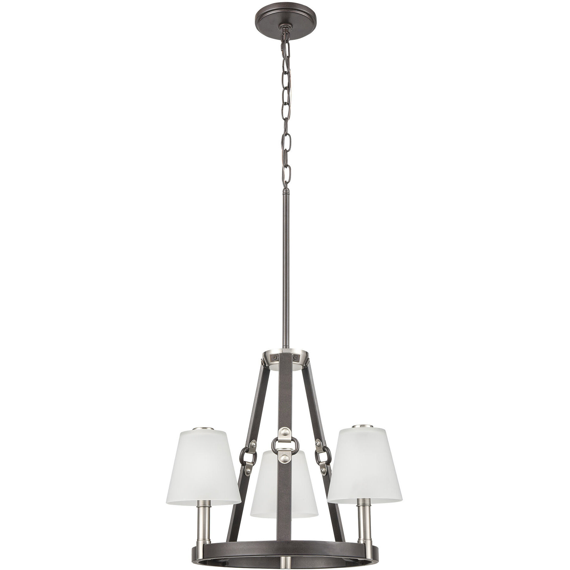 Armstrong Grove 3 Light 18 inch Charcoal with Satin Nickel Chandelier Ceiling Light