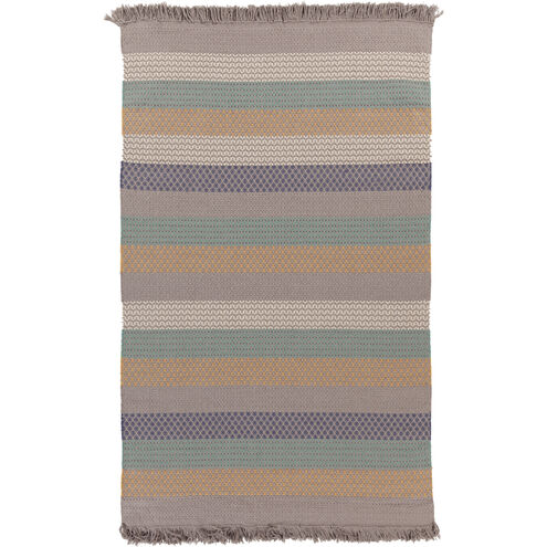 Riga 36 X 24 inch Teal, Taupe, Mustard Rug