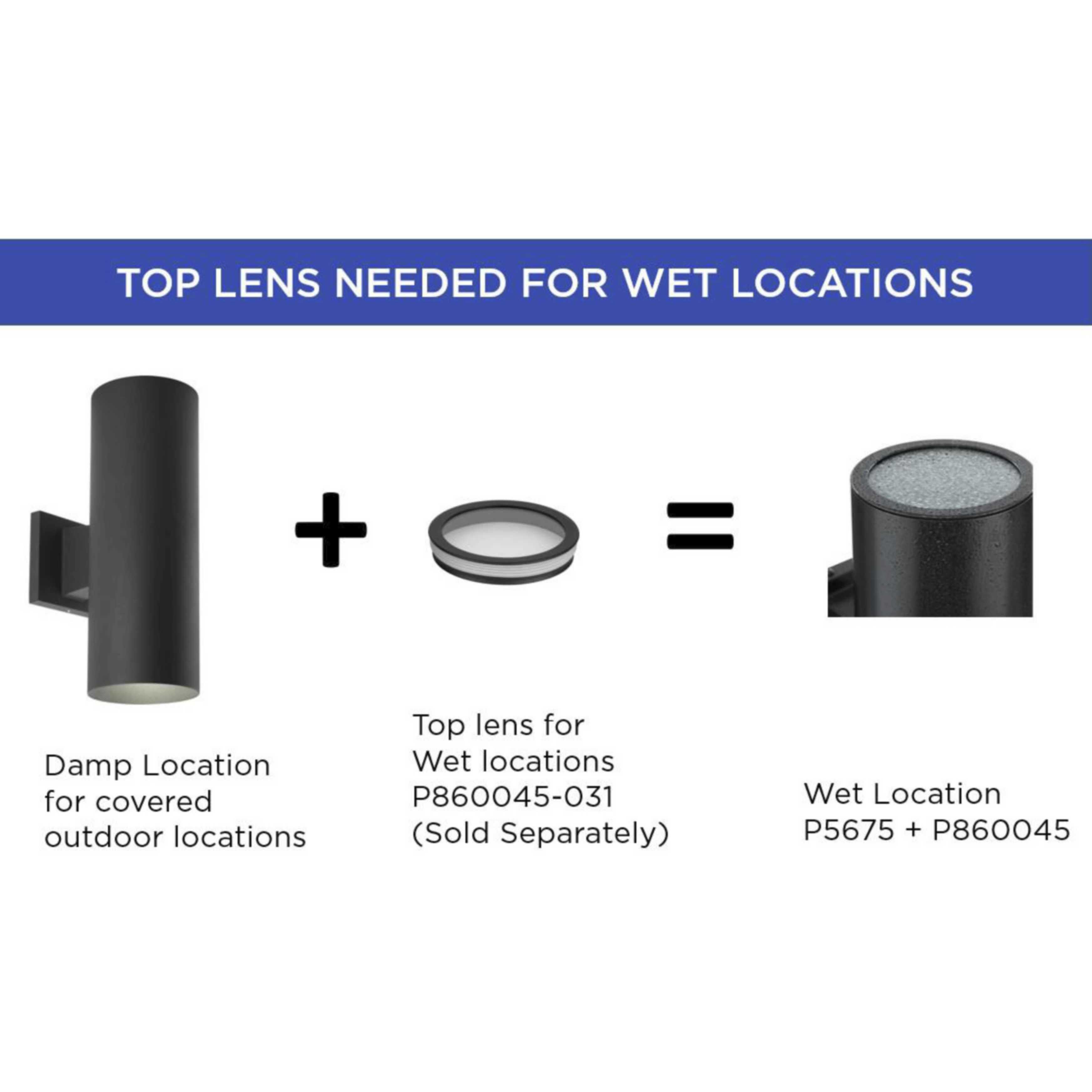 Cylinder Outdoor Wall Mount Up/Down Cylinder in Black, LED Lamping, Progress LED