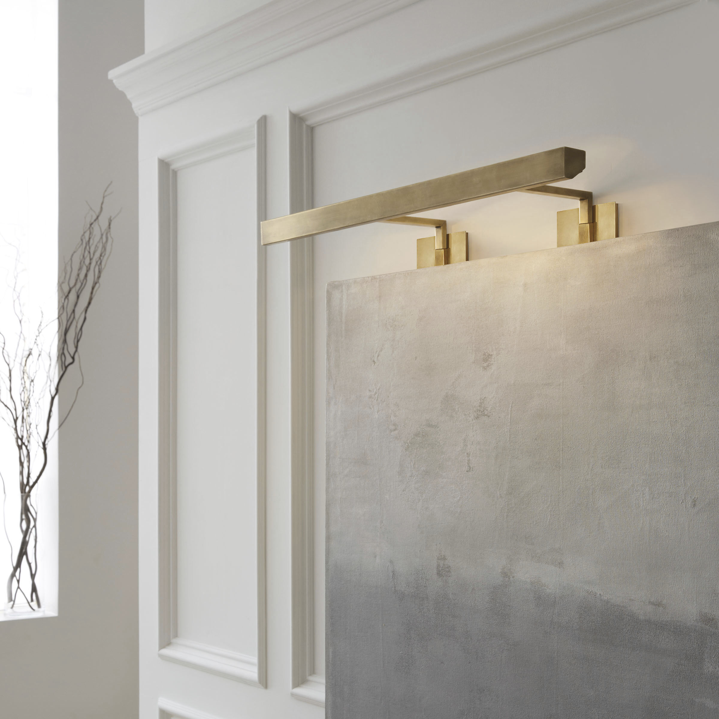 J. Randall Powers Mcclain 100 watt 30 inch Hand-Rubbed Antique Brass Picture Light Wall Light