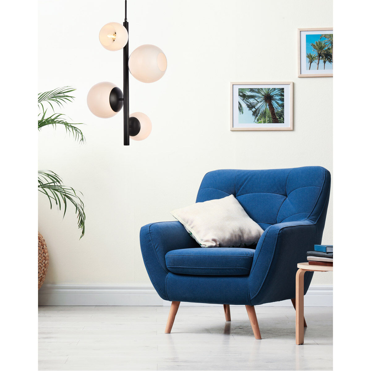 Wells 4 Light 18 inch Black Pendant Ceiling Light