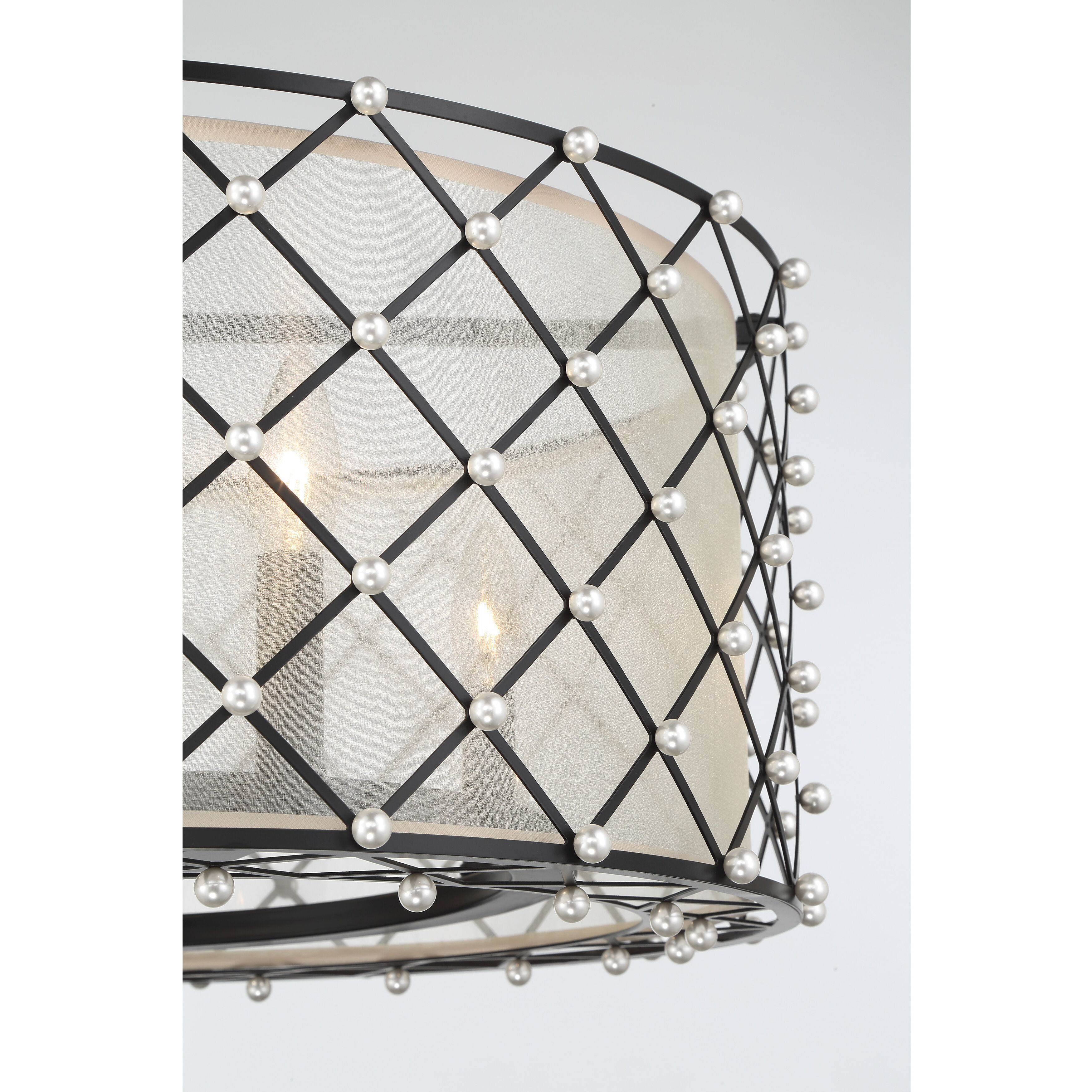 Sheer Elegance 4 Light 21.25 inch Coal Convertible Pendant Ceiling Light
