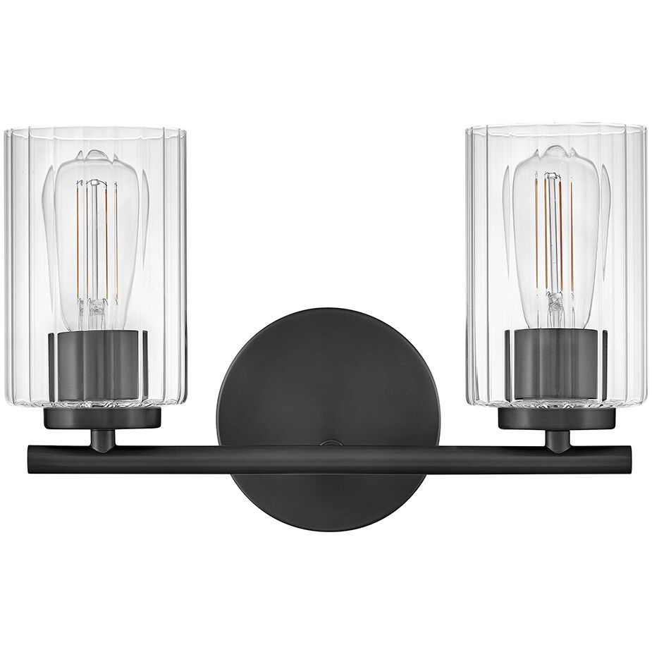 Leta 2 Light 13.75 inch Black Bath Light Wall Light