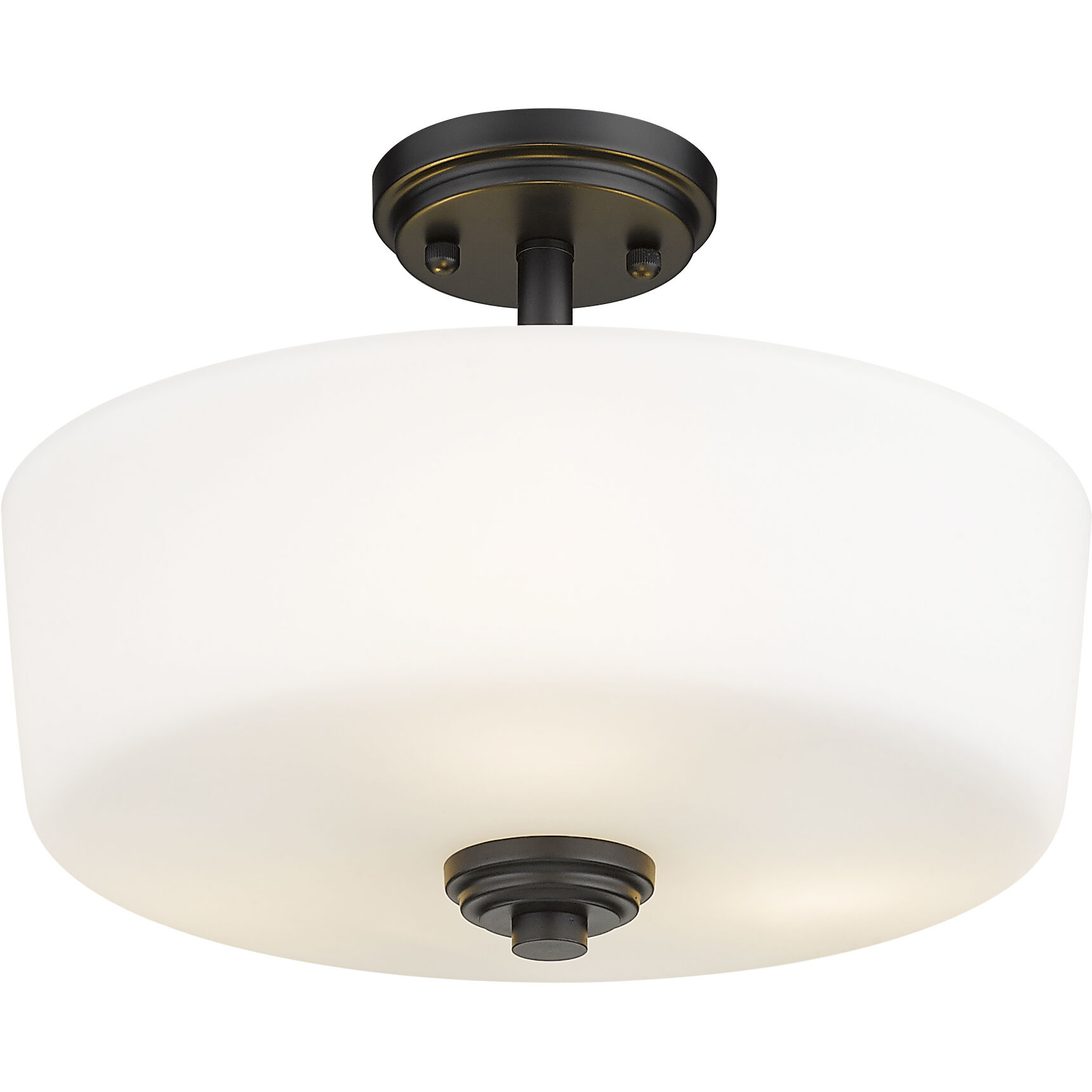 Arlington 3 Light 14.75 inch Matte Black Semi Flush Mount Ceiling Light