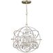 Solaris 4 Light 17 inch Olde Silver Mini Chandelier Ceiling Light in Clear Swarovski Strass