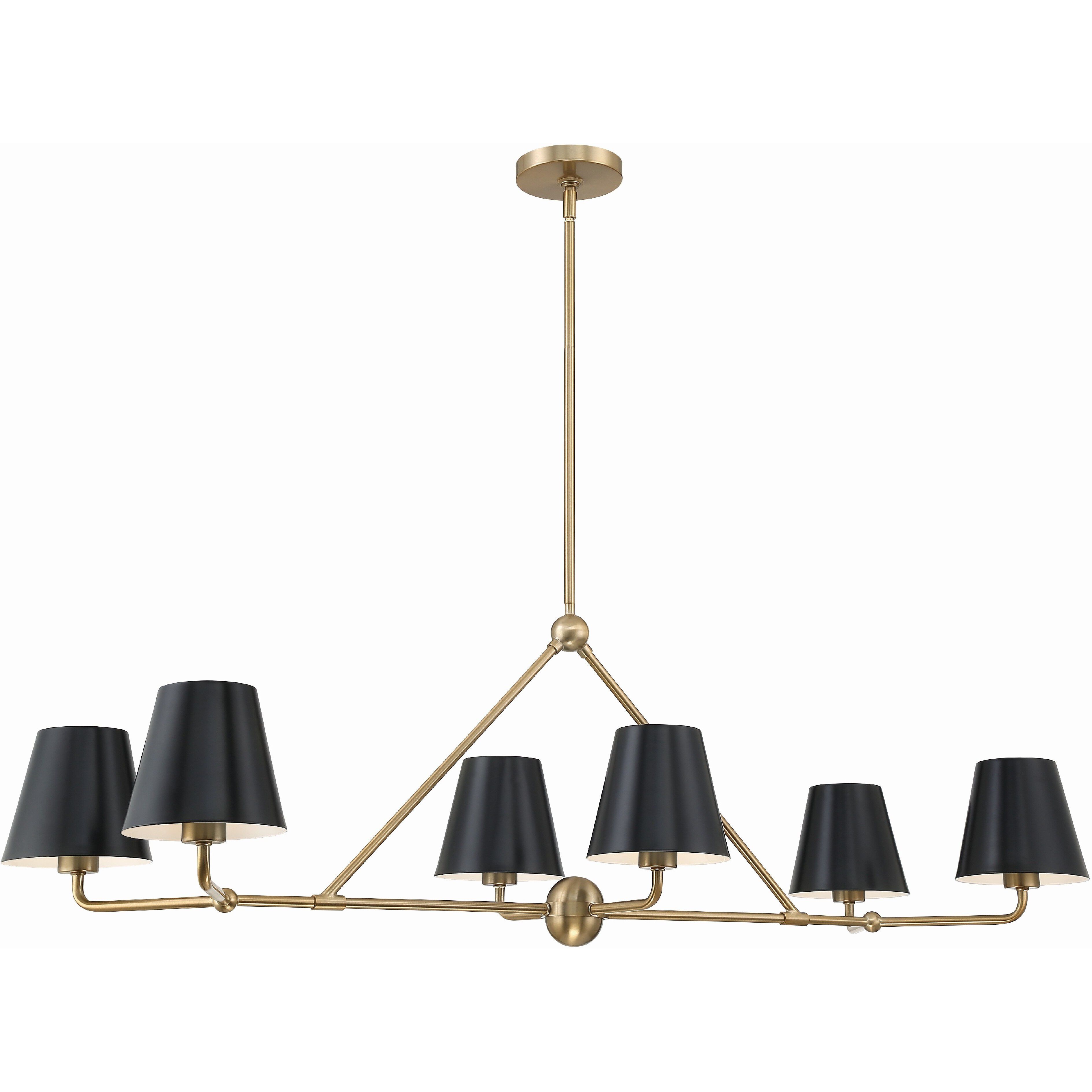 Xavier 6 Light 46 inch Vibrant Gold Linear Chandelier Ceiling Light