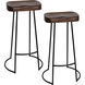 Saffle Frame 30 inch Dark Brown and Black Barstool Set