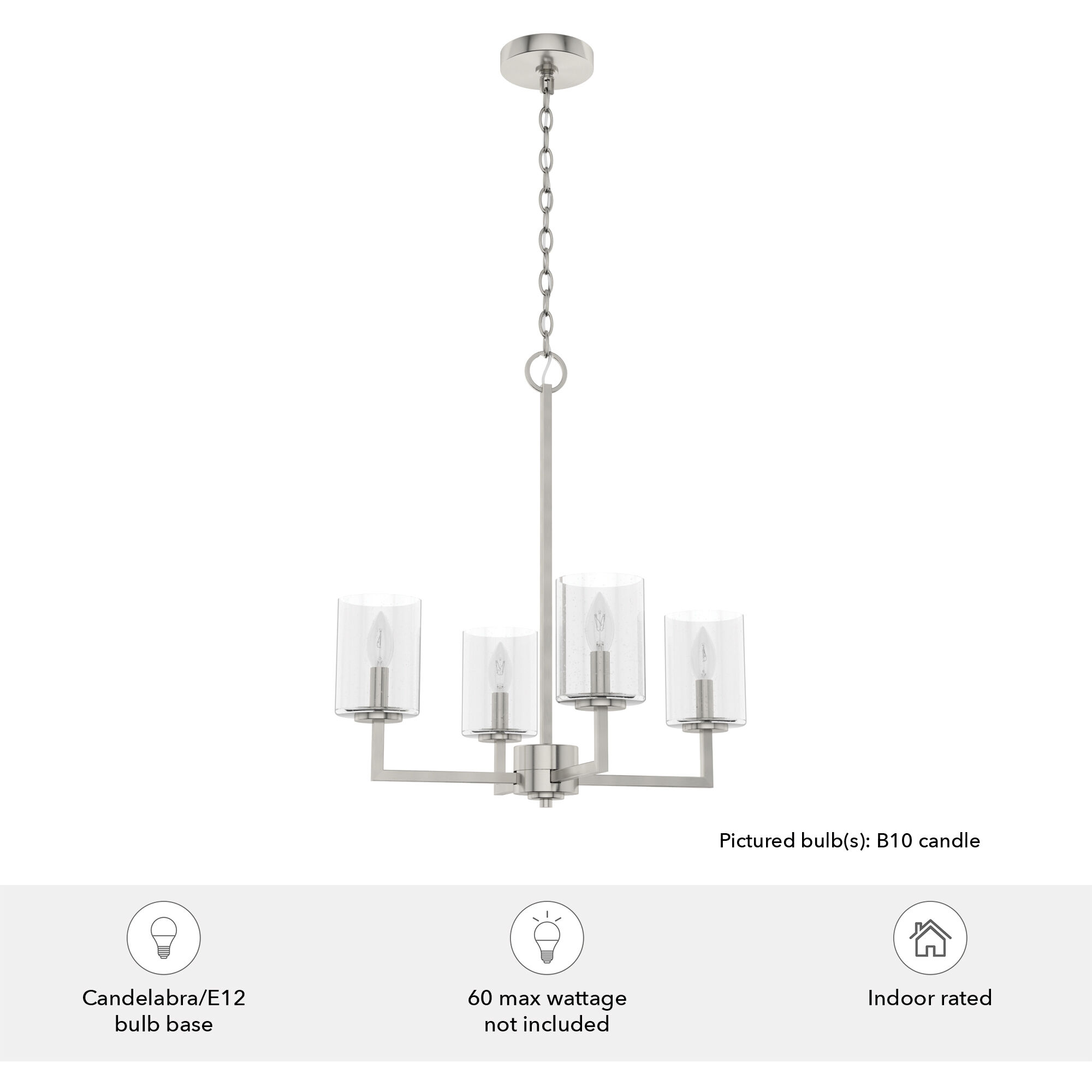 Kerrison 4 Light 20.5 inch Brushed Nickel Chandelier Ceiling Light