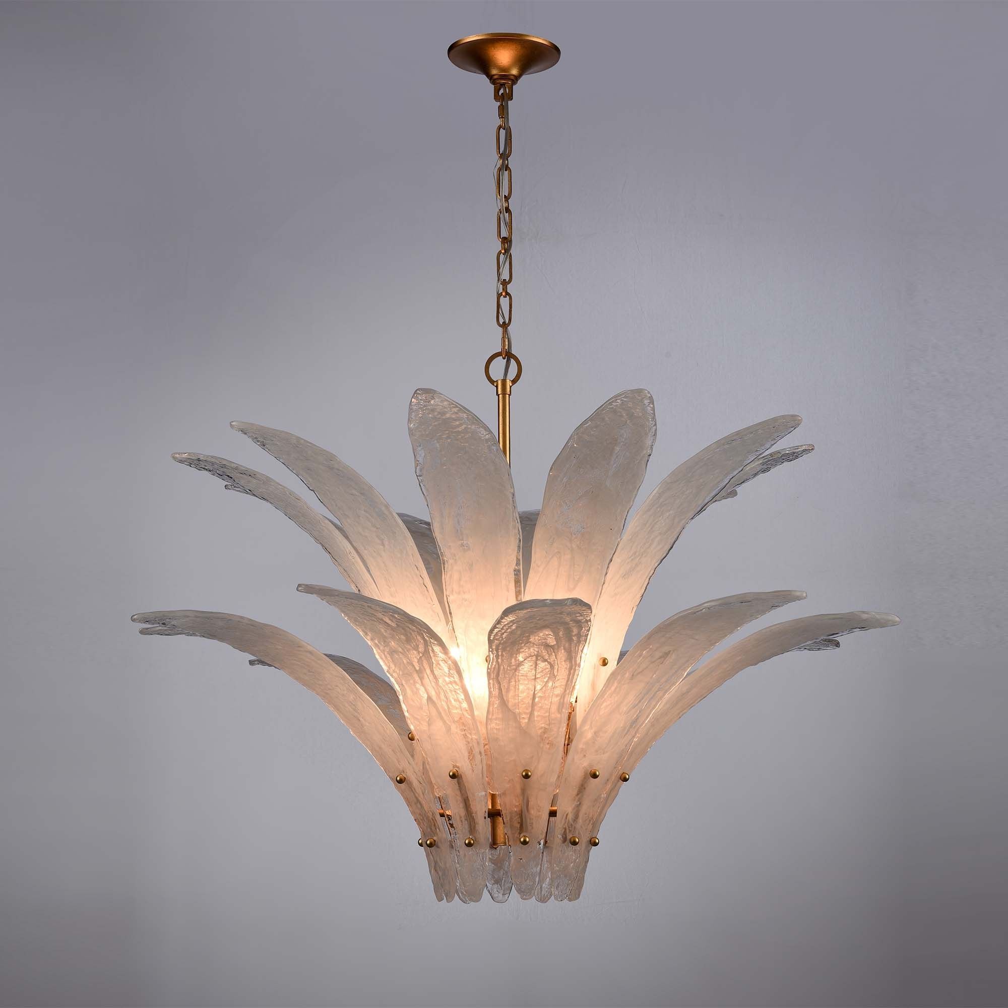 Fiore 10 Light 39.5 inch Antique Gold Leaf Pendant Ceiling Light