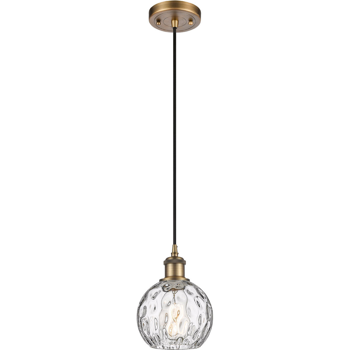 Ballston Athens Water Glass LED 6 inch Brushed Brass Mini Pendant Ceiling Light