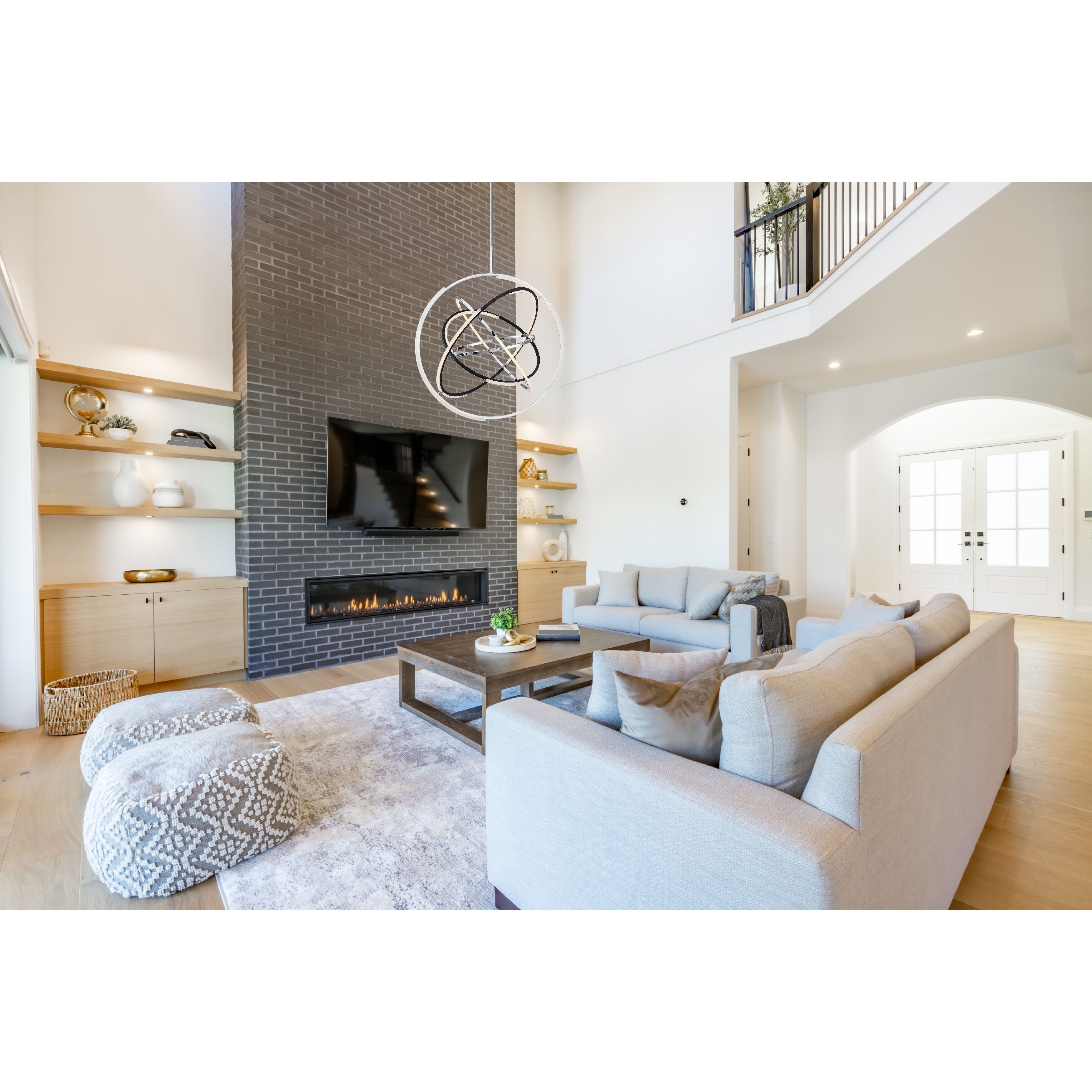 Trilogy LED 32 inch Polished Nickel Pendant Ceiling Light