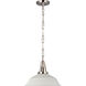 Chapman & Myers Layton LED 14 inch Polished Nickel Pendant Ceiling Light in Matte White