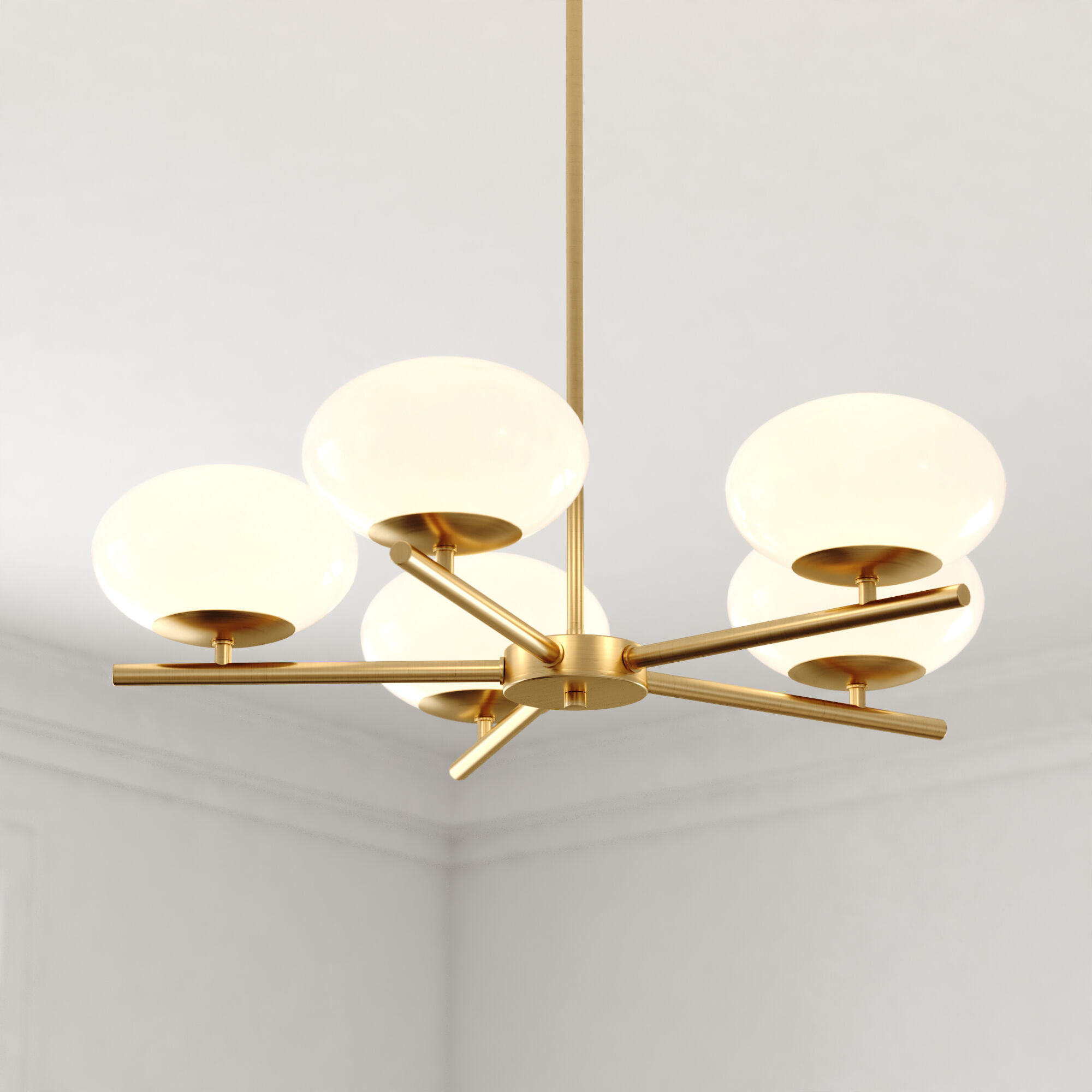 Sloane LED 27 inch Satin Brass Chandelier Ceiling Light