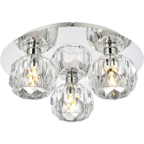 Graham 3 Light 12 inch Chrome Flush Mount Ceiling Light
