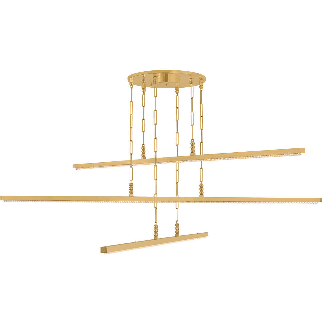 Cortina LED 72 inch Vintage Brass Chandelier Ceiling Light