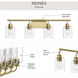 Reines 4 Light 31.75 inch Brushed Gold Bath Vanity Wall Light