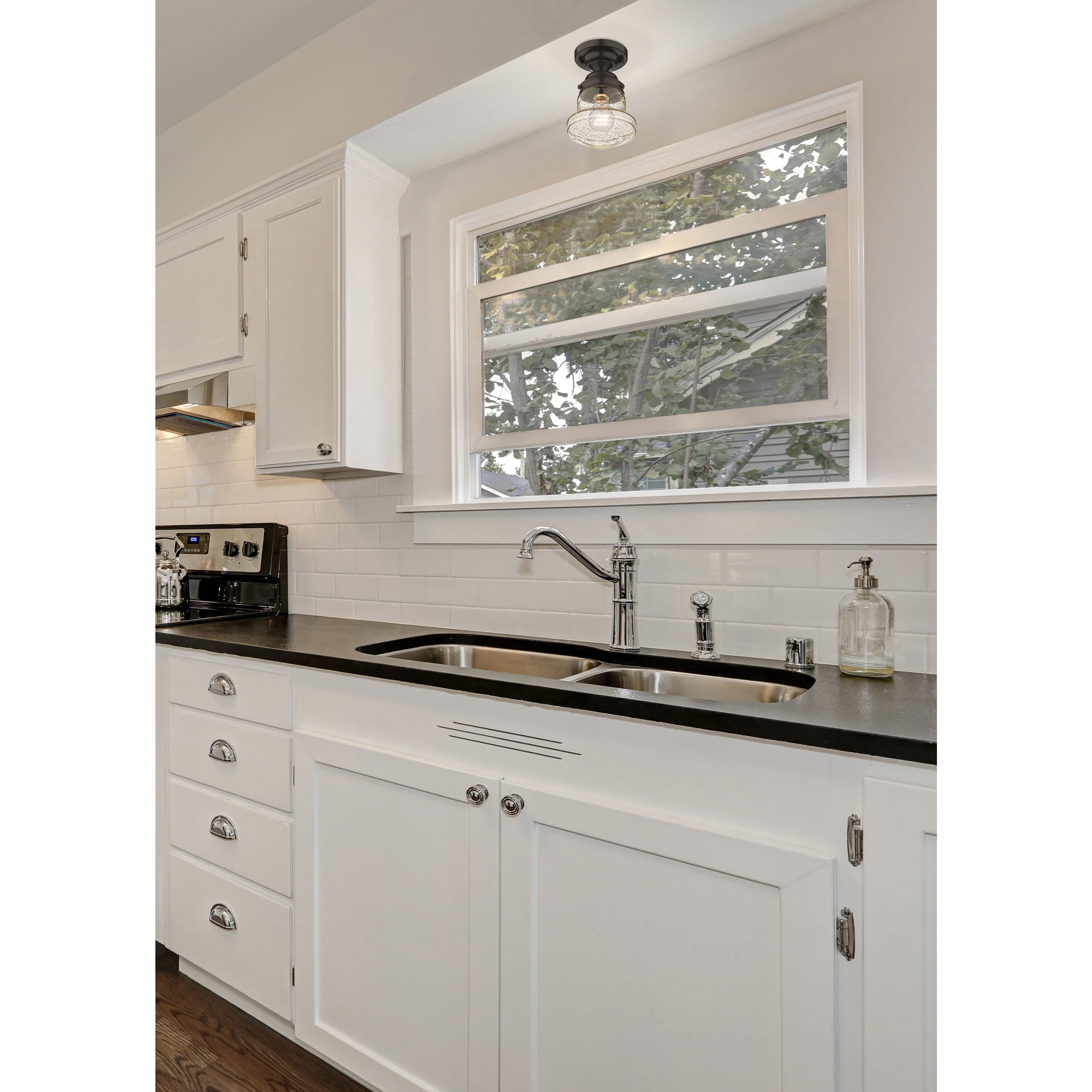 Vaughn 1 Light 6 inch Matte Black Flush Mount Ceiling Light