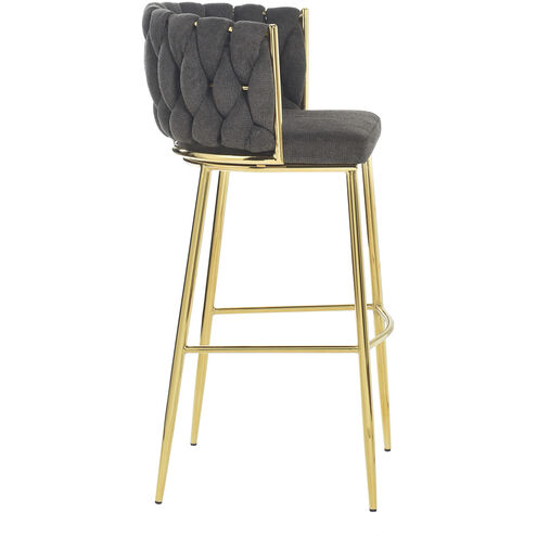 Woven Black and Polished Gold Chair