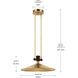 Tenon LED Lacquered Brass Pendant Ceiling Light