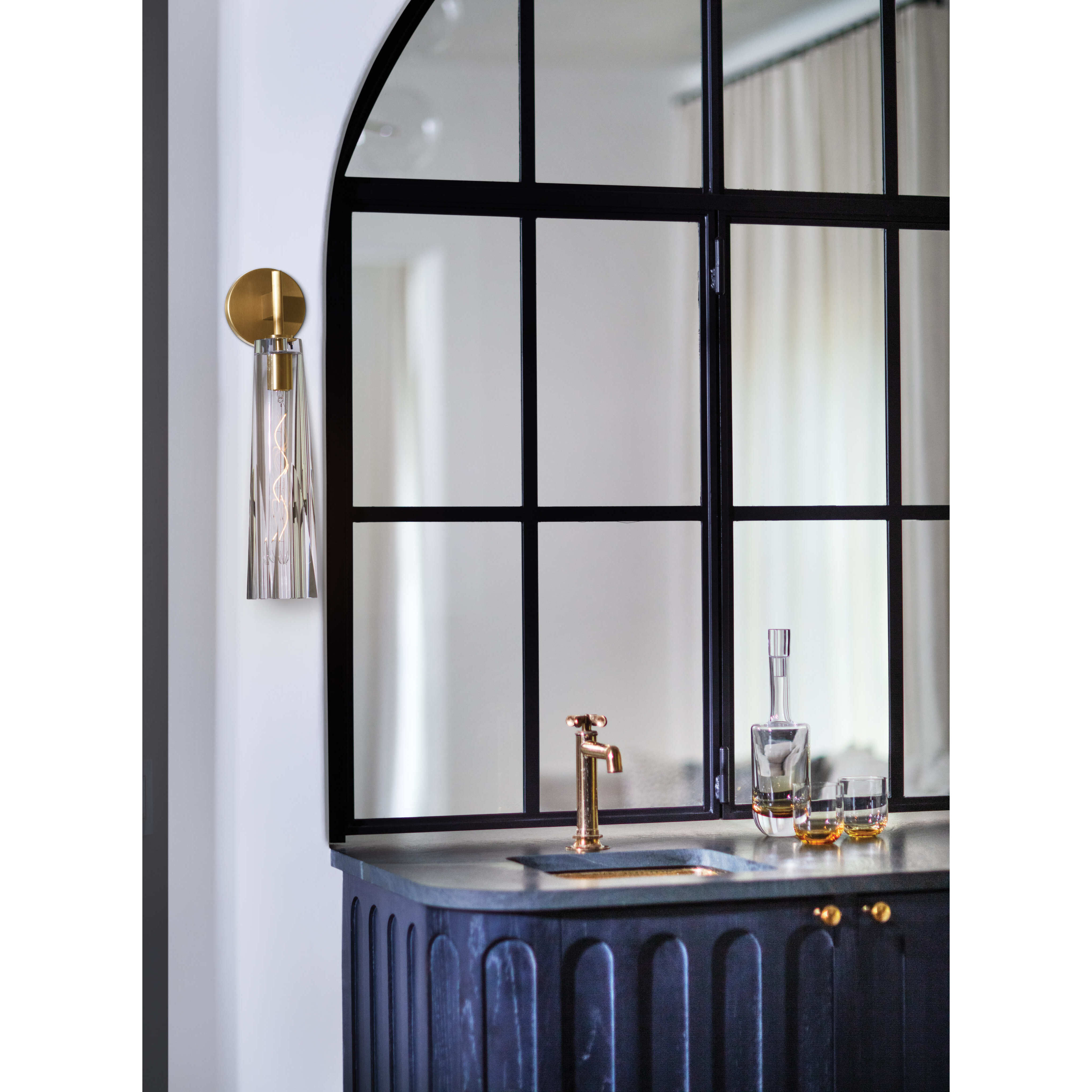 Cosette LED 5 inch Heritage Brass Sconce Wall Light in Heritage Brass / Clear