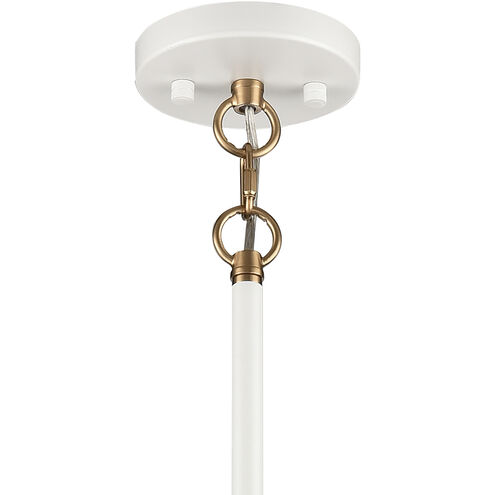 Boudreaux 12 Light 25 inch Matte White with Satin Brass Chandelier Ceiling Light