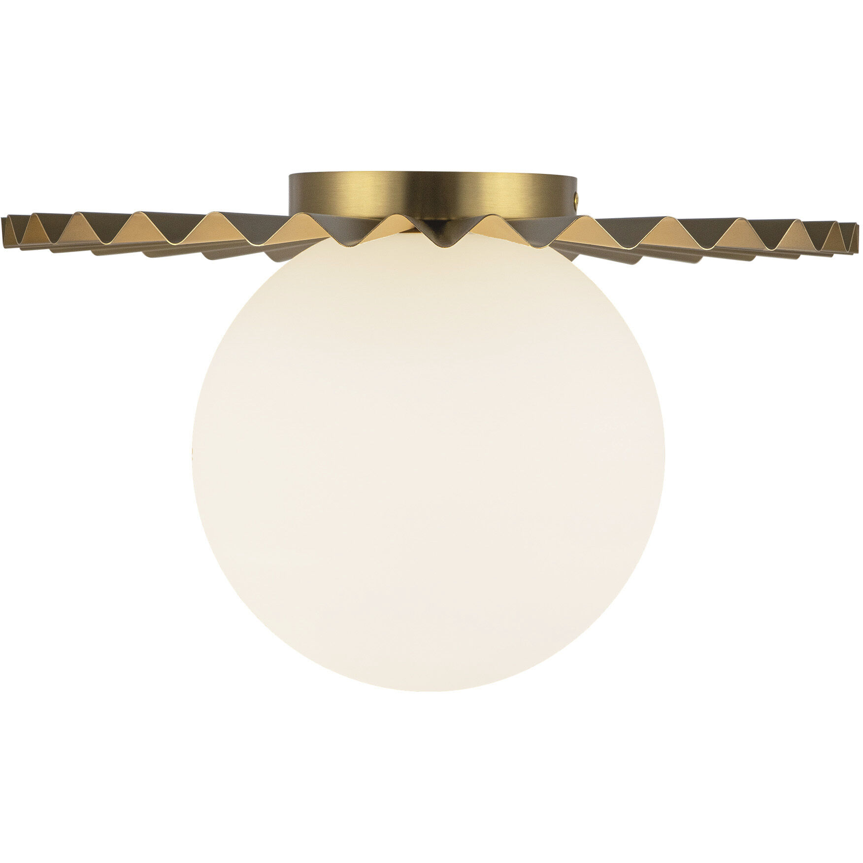 Alora Mood Plume 1 Light 13.88 inch Brushed Gold/Opal Matte Glass Flush Mount Ceiling Light