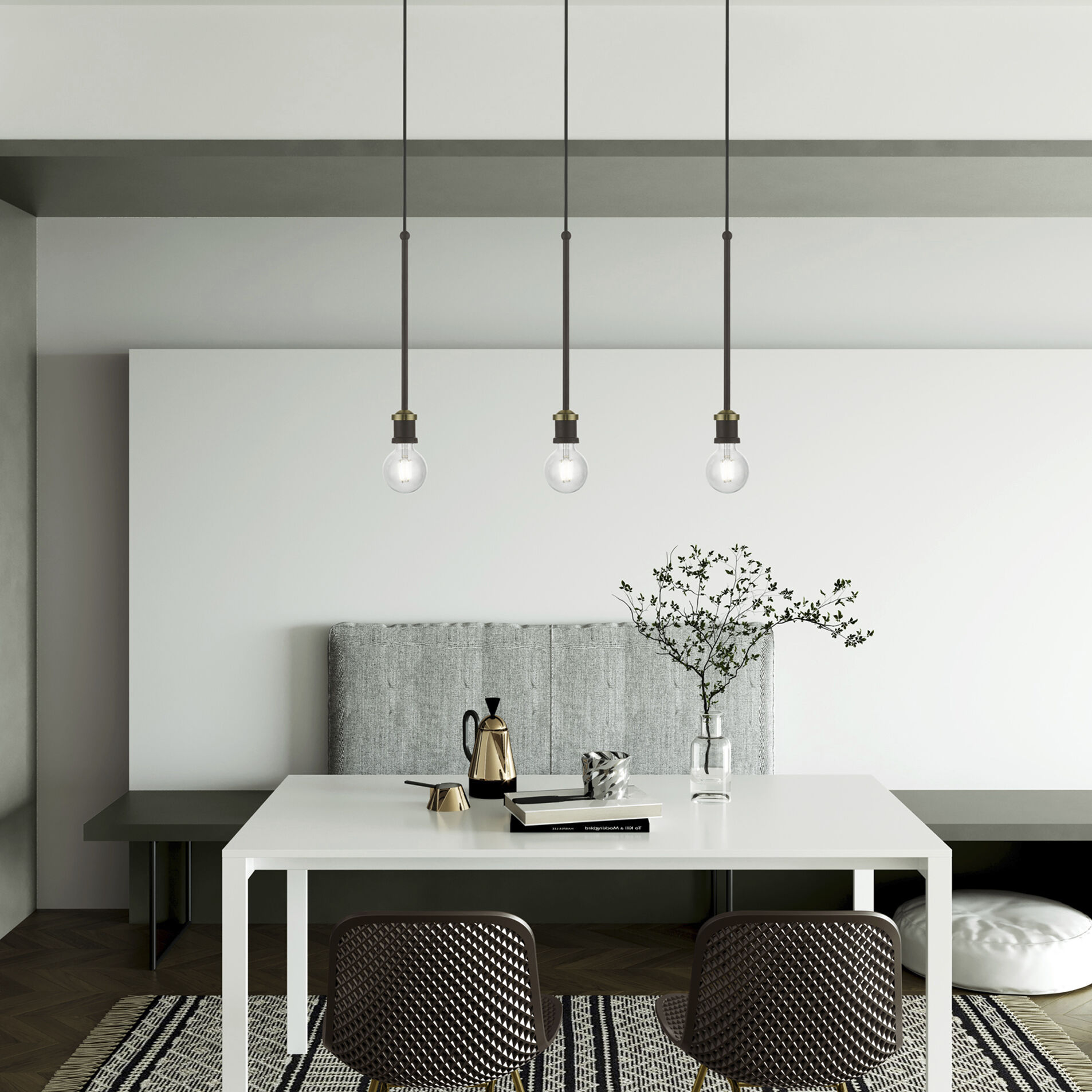 Lansdale 1 Light 5 inch Bronze with Antique Brass Accents Single Pendant Ceiling Light, Single