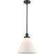 Ballston X-Large Cone 1 Light 8 inch Matte Black Pendant Ceiling Light in Matte White Glass