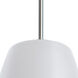 Abu 1 Light Satin Nickel Pendant Ceiling Light in White/Glitter Glass
