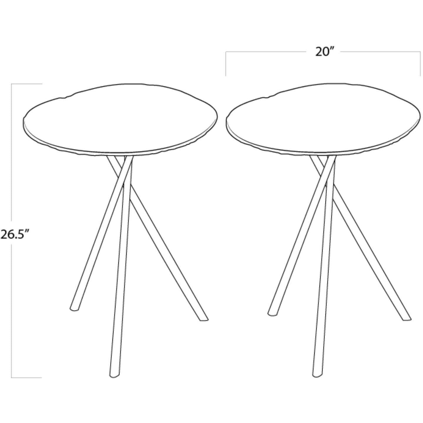 Lotus 27 X 20 inch Dark Nickel Side Table, Large